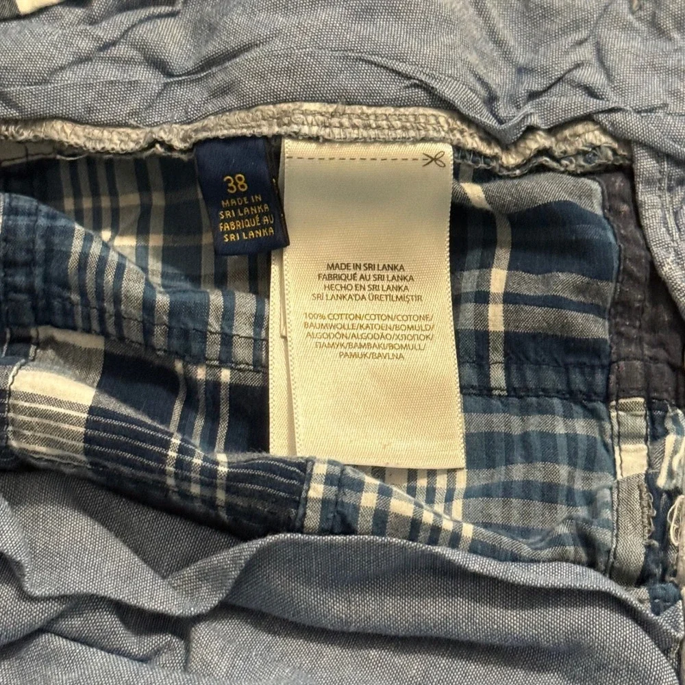 Polo Ralph Lauren Mens Blue Patchwork India Madras Classic Fit 9 Shorts 38